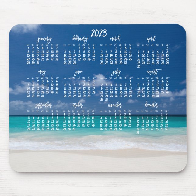 Custom Mouse Pad Calendar 2023 Beach (Front)