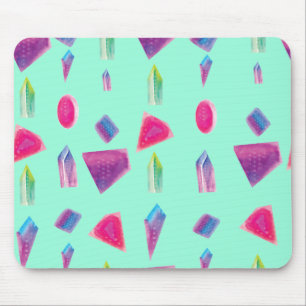 Custom Mouse Pad Crystals Gems Diamonds Aqua