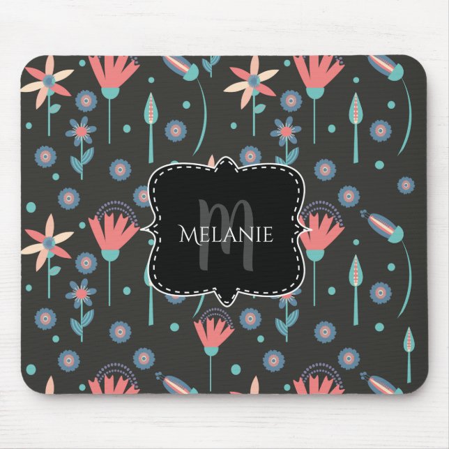 Custom Mouse Pad Funky Florals (Front)