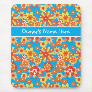 Custom Mousepad; Ditzy Orange Flowers Mouse Pad