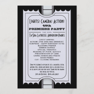 CUSTOM Movie Party Program Admission Ticket