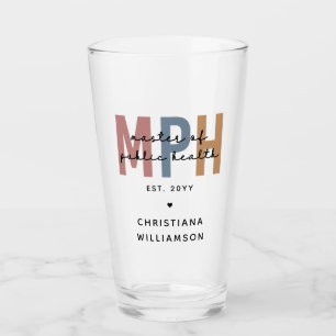 Custom MPH Master of Public Health Graduation Glass