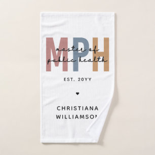 Custom MPH Master of Public Health Graduation Hand Towel