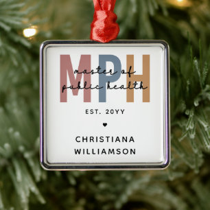 Custom MPH Master of Public Health Graduation Metal Ornament