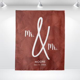 Custom Mr and Mr Boho Backdrop Gay Wedding Tapestry