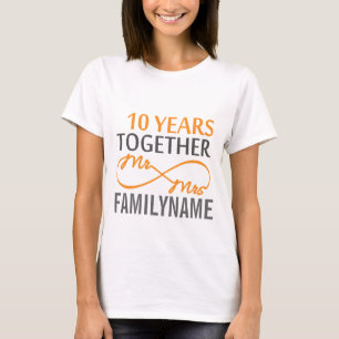 Custom Mr and Mrs 10th Anniversary T-Shirt