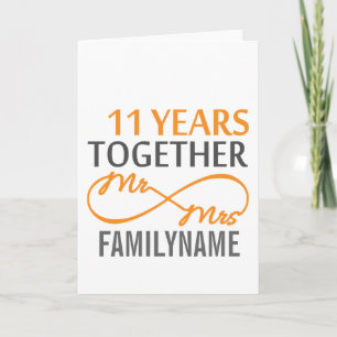 Custom Mr and Mrs 11th Anniversary Card
