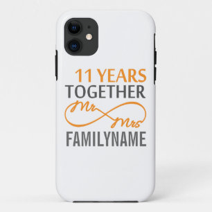 Custom Mr and Mrs 11th Anniversary iPhone 11 Case