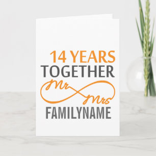 Custom Mr and Mrs 14th Anniversary Card
