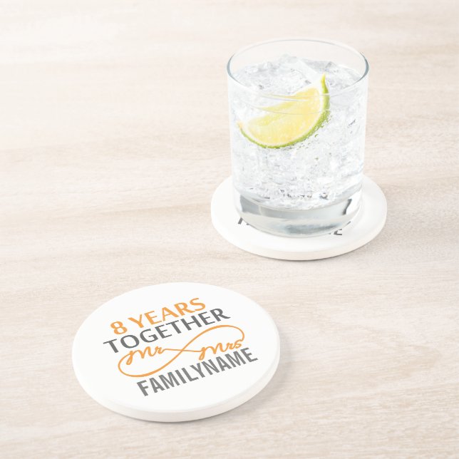 Custom Mr and Mrs 15th Anniversary Coaster (Side)