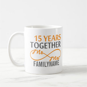 Custom Mr and Mrs 15th Anniversary Coffee Mug