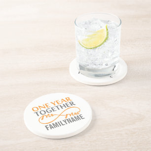 Custom Mr and Mrs 1st Anniversary Coaster