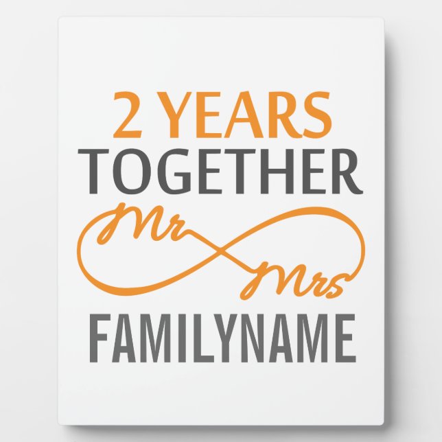 Custom Mr and Mrs 2nd Anniversary Plaque (Front)