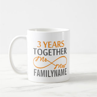 Custom Mr and Mrs 3rd Anniversary Coffee Mug
