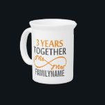 Custom Mr and Mrs 3rd Anniversary Pitcher<br><div class="desc">Customised Family Name Gift For 3rd Wedding Anniversary.</div>