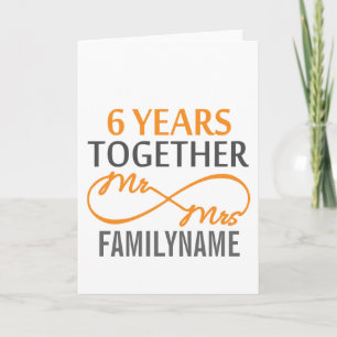 Custom Mr and Mrs 6th Anniversary Card