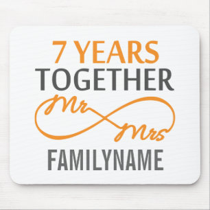Custom Mr and Mrs 7th Anniversary Mouse Pad