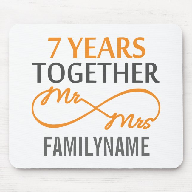 Custom Mr and Mrs 7th Anniversary Mouse Pad (Front)