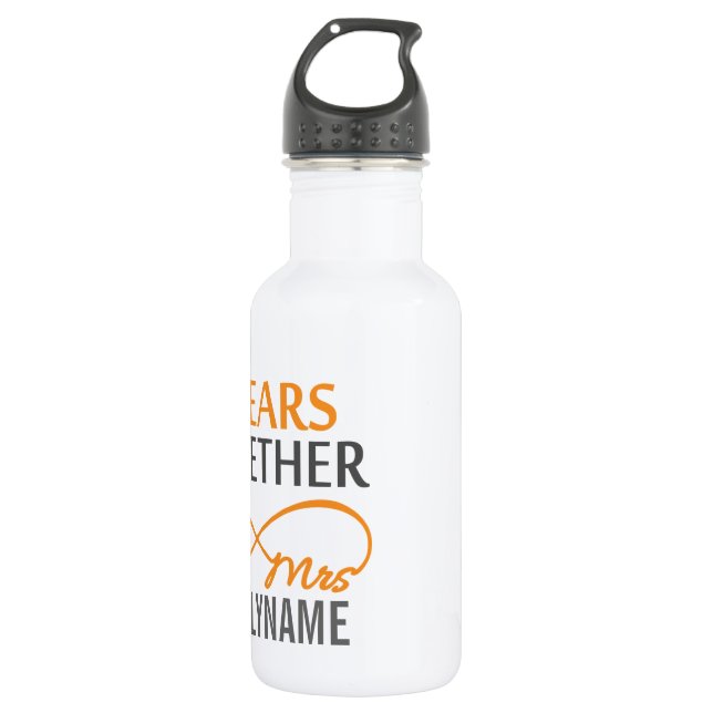 Custom Mr and Mrs 8h Anniversary 532 Ml Water Bottle (Front)
