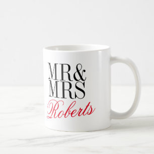 Custom Mr and Mrs engagement or anniversary mug