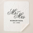 Custom Mr and Mrs newly weds Sherpa fleece blanket