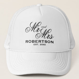 Custom Mr and Mrs newly weds wedding couple Trucker Hat