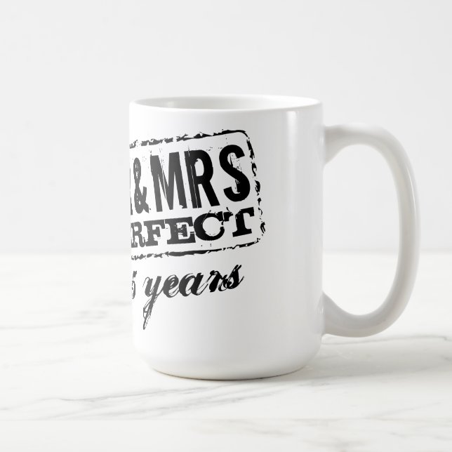 Custom Mr and Mrs wedding anniversary coffee mugs (Right)