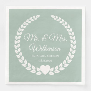 Custom Mr. & Mrs. Bride and Groom Newlywed  Paper Napkin