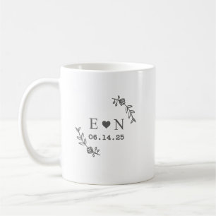Custom Mr & Mrs Coffee Mug, Personalised Engagemen Mug