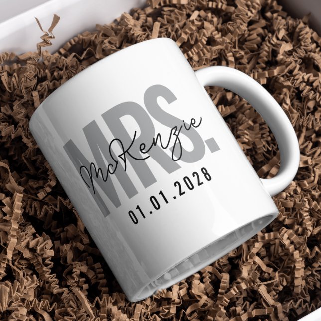 Custom Mr & Mrs Mug Gift for Couples & Newlyweds (Custom Wedding Date Mug Set – Bridal Shower, Newlywed & Anniversary Gift for Couples)