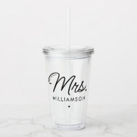 Custom Mrs. Est. Modern Elegant Script Newlywed