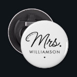 Custom Mrs. Est. Modern Elegant Script Newlywed Bottle Opener<br><div class="desc">Personalised Mrs. Modern Elegant Script Newlywed New Couple Wedding Gifts!</div>