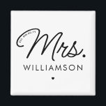 Custom Mrs. Est. Modern Elegant Script Newlywed Magnet<br><div class="desc">Personalised Mrs. Modern Elegant Script Newlywed New Couple Wedding Gifts!</div>