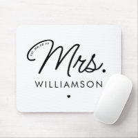 Custom Mrs. Est. Modern Elegant Script Newlywed