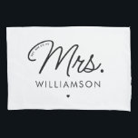Custom Mrs. Est. Modern Elegant Script Newlywed Pillowcase<br><div class="desc">Personalised Mrs. Modern Elegant Script Newlywed New Couple Wedding Gifts!</div>