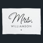 Custom Mrs. Est. Modern Elegant Script Newlywed Pillowcase<br><div class="desc">Personalised Mrs. Modern Elegant Script Newlywed New Couple Wedding Gifts!</div>