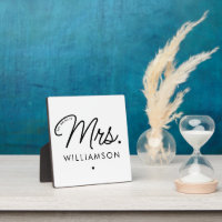 Custom Mrs. Est. Modern Elegant Script Newlywed