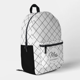 Custom Mrs. Est. Modern Elegant Script Newlywed Printed Backpack