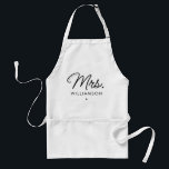 Custom Mrs. Est. Modern Elegant Script Newlywed Standard Apron<br><div class="desc">Personalised Mrs. Modern Elegant Script Newlywed New Couple Wedding Gifts!</div>