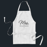 Custom Mrs. Est. Modern Elegant Script Newlywed Standard Apron<br><div class="desc">Personalised Mrs. Modern Elegant Script Newlywed New Couple Wedding Gifts!</div>