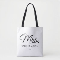 Custom Mrs. Est. Modern Elegant Script Newlywed