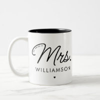 Custom Mrs. Est. Modern Elegant Script Newlywed