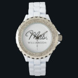Custom Mrs. Est. Modern Elegant Script Newlywed Watch<br><div class="desc">Personalised Mrs. Modern Elegant Script Newlywed New Couple Wedding Gifts!</div>