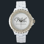 Custom Mrs. Est. Modern Elegant Script Newlywed Watch<br><div class="desc">Personalised Mrs. Modern Elegant Script Newlywed New Couple Wedding Gifts!</div>