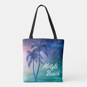 Custom Mrytle Beach Tote Bags Palm Trees