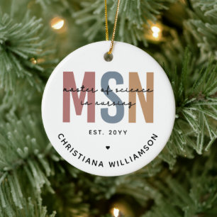 Custom MSN Master of Science in Nursing Graduation Ceramic Ornament