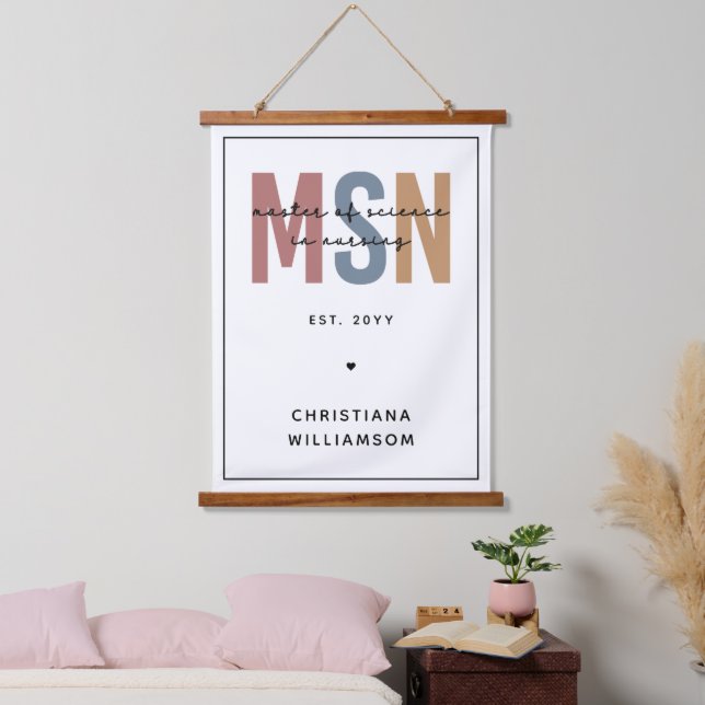 Custom MSN Master of Science in Nursing Graduation Hanging Tapestry (Bedroom)