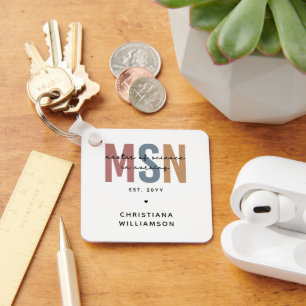 Custom MSN Master of Science in Nursing Graduation Key Ring