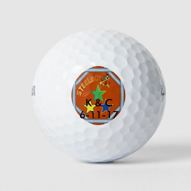 Custom MTFL SteelboyZ logo golf balls. Golf Balls (Front)