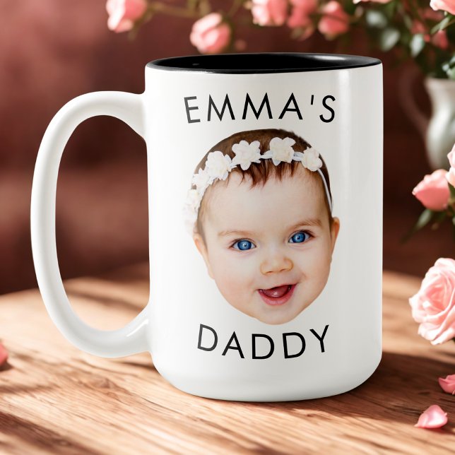 Custom Mug, Baby Mug, Dad Birthday Gift, Face Two-Tone Coffee Mug (Creator Uploaded)